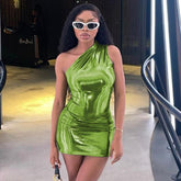 Solid Color Sleeveless Butt Dress
