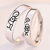 Cute Guy and Girl Promise Rings Set for Soulmates