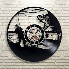 Best Gift for Fishing Hobby Vinyl Wall Clock