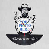 Personalized Barber LP Record Wall Clock �Custom Photo & Name, Silent Quartz