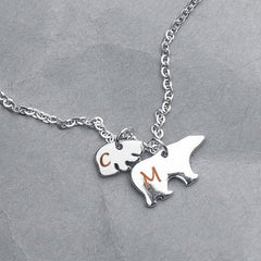 Custom Name Initial Mama Bear Necklace Gift for Mom