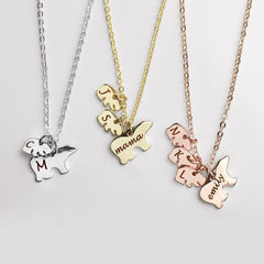 Custom Name Initial Mama Bear Necklace Gift for Mom