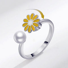 Floral Spinner Fidget Ring for Women