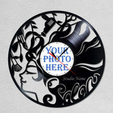 Personalized Beauty Salon Wall Clock �Custom LP Record Design, Silent Quartz Movement