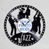 Personalized Jazz Music Wall Clock �Custom LP Record, Silent Movement