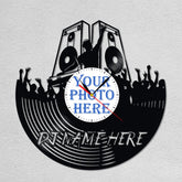 Personalized DJ LP Record Wall Clock �Custom Photo & Name, Silent Quartz