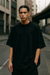 Shadow Drop" Oversize Tee Nera