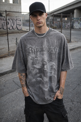 Maglia stampa streetwear Grigia