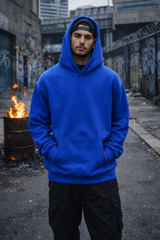 Felpa boxy uomo hoodie drip bluette