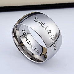 Custom Mens Wedding Band Black Silver Gold 11.5mm