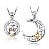 Interlocking Heart His Hers Necklaces Set with Custom Names