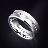 Tungsten Male Wedding Band with Names Engraved