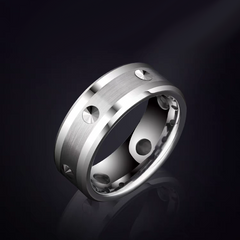 Spiked Tungsten Self Defense Ring - Men's Wedding Band