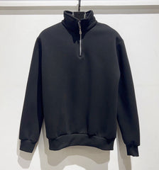 Felpa zip basic uomo nero
