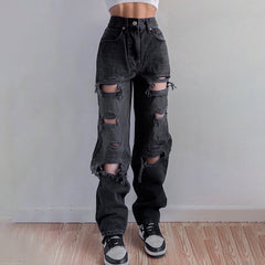 Women's pants with tears
