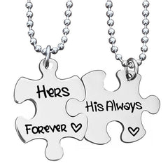 Her Forever His Always Promise Couple Necklaces