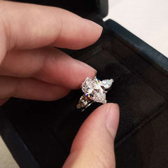 Pear Cut Synthetic Diamond Celebrity Engagement Ring