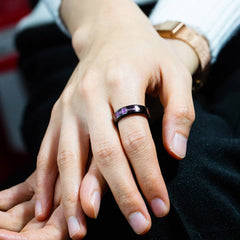 Her King His Queen Wedding Bands - Engraved Titanium Set