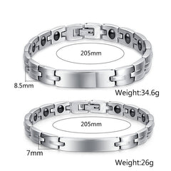 Engraved Magnetic Couple Bracelets Set Anniversary Gift
