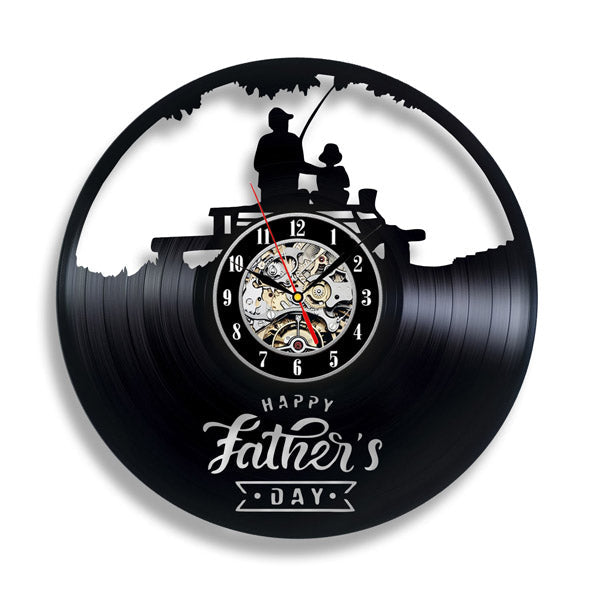 Fathers Day Gift Custom Vinyl Record Clock