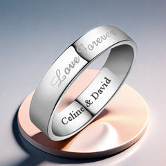 Customized Engraved Promise Ring for Men Sterling Silver 3.5mm