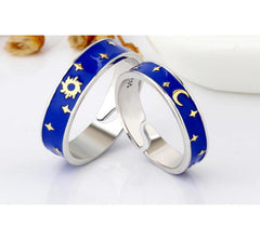 Sun and Moon Couple Promise Rings Set for 2