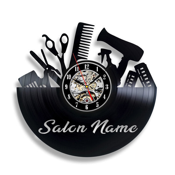 Personalized Vinyl Record Salon Clock