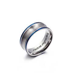 Name Engraved Mens Wedding Band 8mm