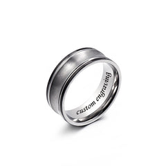 Name Engraved Mens Wedding Band 8mm