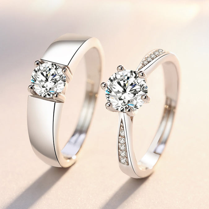 Couples Promise Rings Set (Adjustable Size)