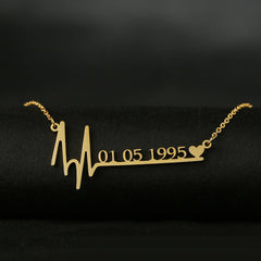 Heartbeat Custom Name/Date Necklace