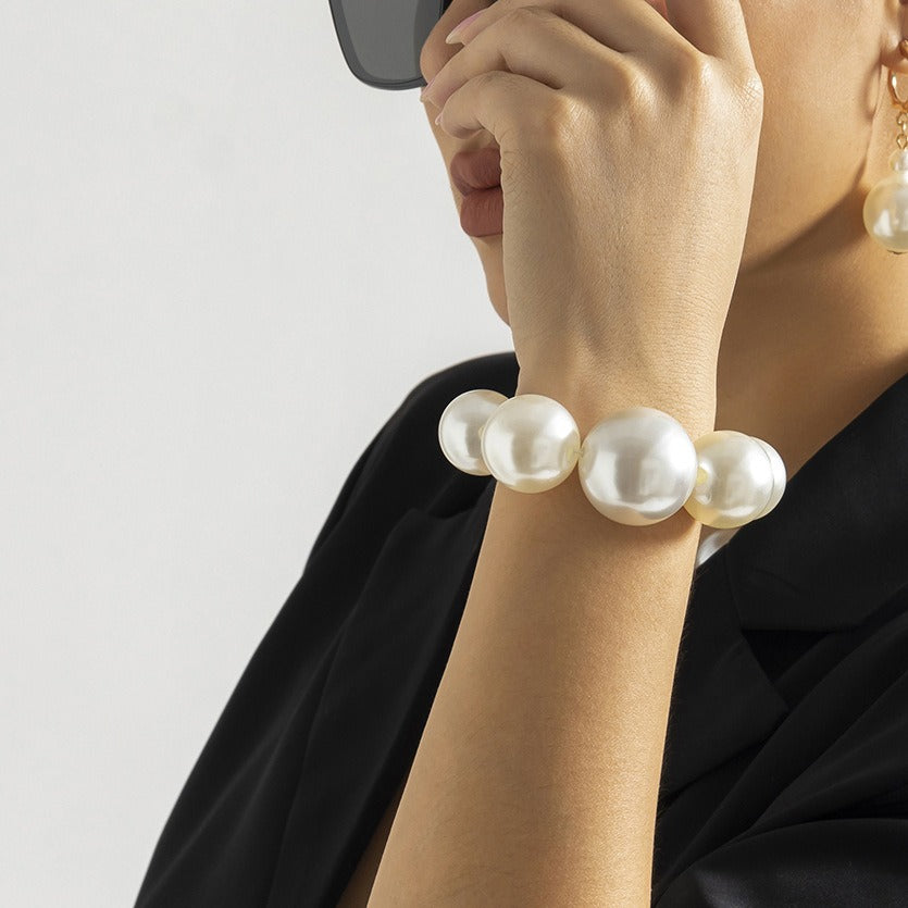 Set Orecchini bracciale e collana perle donna sfera