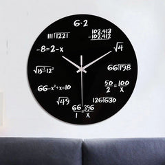 Mathematics Themed Silent Wall Clock â€?Stylish & Intellectual Design