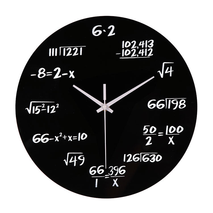 Mathematics Themed Silent Wall Clock â€?Stylish & Intellectual Design