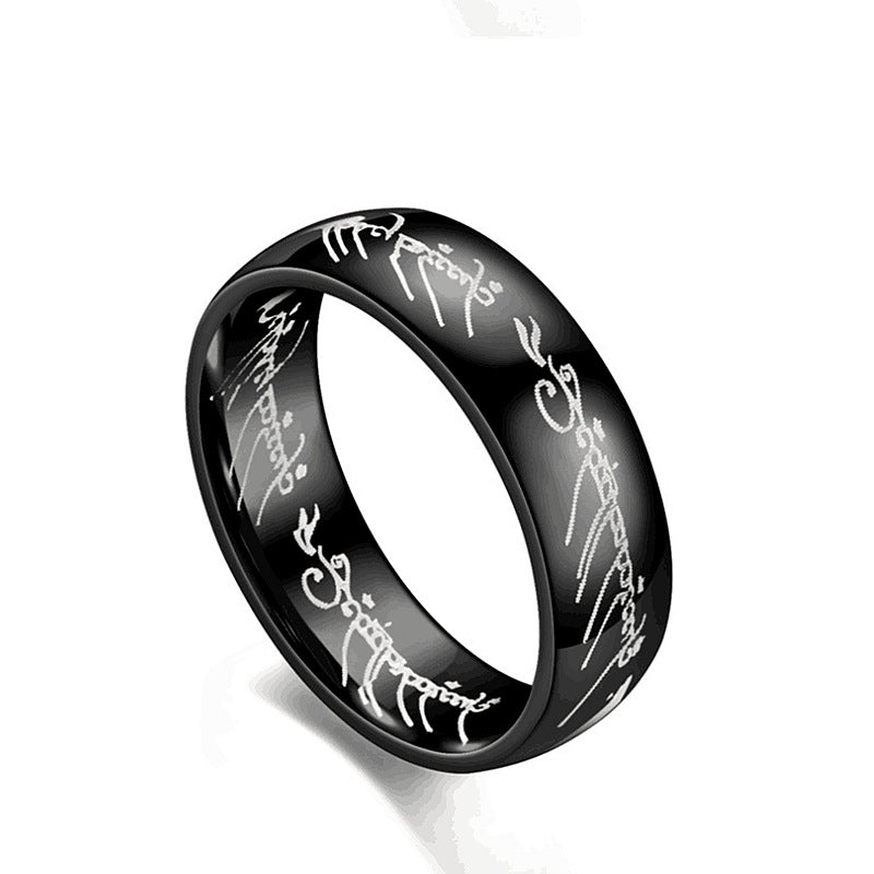 Lord of the Rings Theme Ring for Guys - Stainless Steel Anniversary Gift