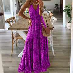 Strap bohemian print dress