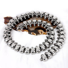 Skull Punk Biker Style Chain Necklace for Men - 316L Stainless Steel, 65cm