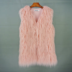 Women's ecological fur gilet colors