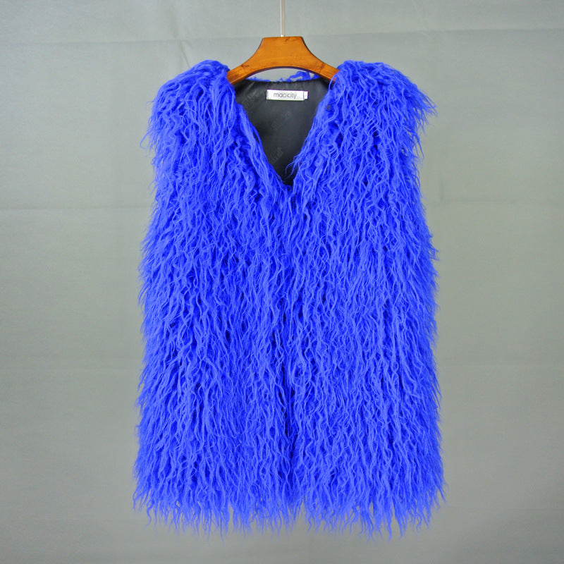 Women's ecological fur gilet colors