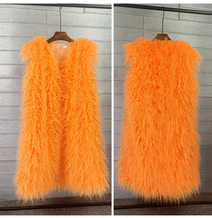Women's ecological fur gilet colors