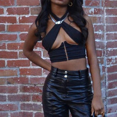Women's low-cut crossover top