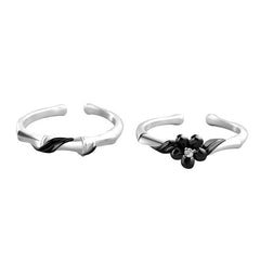 Adjustable Matching Flower Rings for Couples