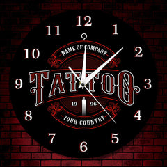 Custom Name Wall Clock Gift for Tattoo Artist