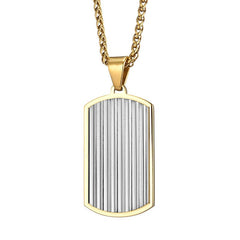 Engravable Vintage Vertical Pendant Mens Necklace