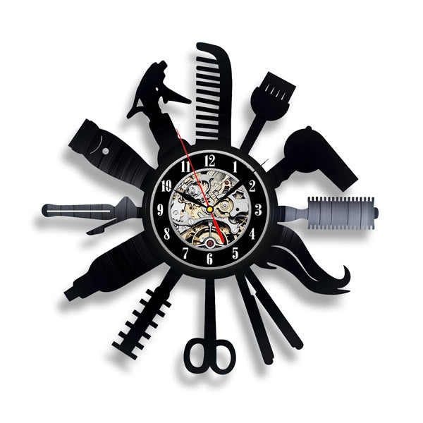 Gift for Hair Dresser Vinyl Record Clock