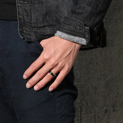 Engraved Mens Ring Black Tungsten