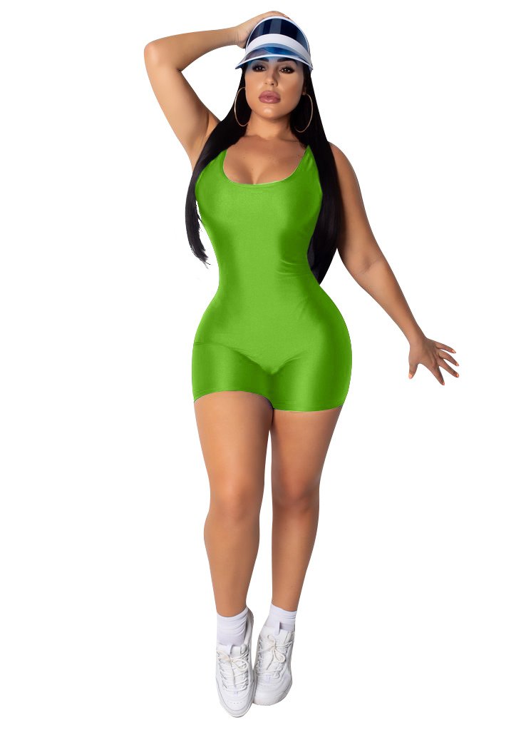 One Piece Jumpsuit Shorts Romper Candy Backless Playsuit
