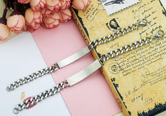 Personalized 2 Hearts Matching Bracelets for Him and Her