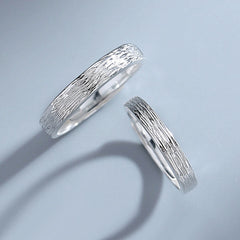 Engraved Couples Promise Rings Set Sterling Silver