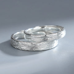 Engraved Couples Promise Rings Set Sterling Silver